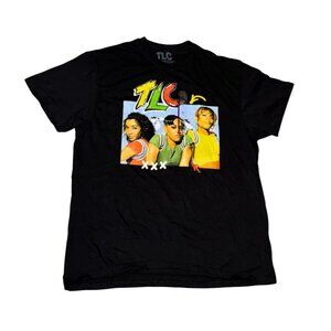 TLC Black Graphic Tee Shirt XL 100% Cotton 90s Hip Hop Band T-Shirt